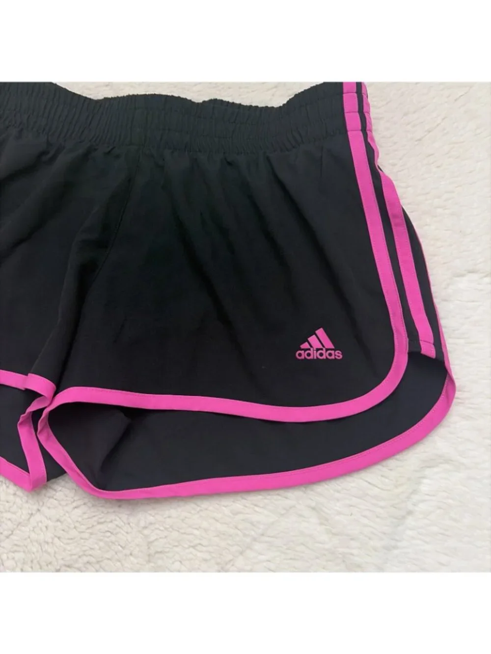 Adidas Womens Running Aero Ready Athletic Shorts Black Pink Stripe  Lined M